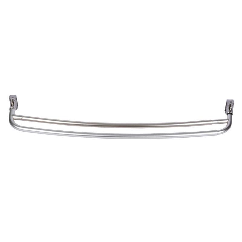 JS Jackson Supplies Double Curved Shower Rod, Metal Construction, Adjustable Between 44 to 70 Inches, Aluminum Rods and Zinc Mounting Hardware, Quality Modern Bathware, Brushed Nickel Finish - Image 2